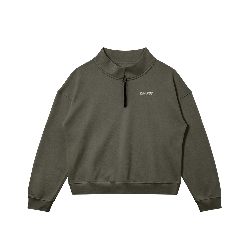 Sweat-shirt unisexe à demi-zip brodé Kronos
